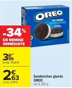 Carrefour OREO Sandwiches glacés offre