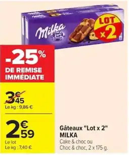 Carrefour MILKA Gâteaux offre