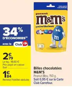 Carrefour M&M'S Billes chocolatées offre