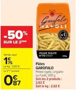 Carrefour Garofalo Penne rigate offre