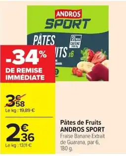 Carrefour ANDROS SPORT Pâtes de Fruits offre