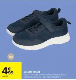 Carrefour Tex Baskets enfant offre