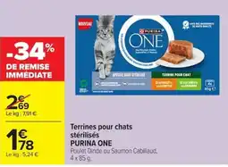 Carrefour PURINA ONE Terrines pour chats stérilisés offre