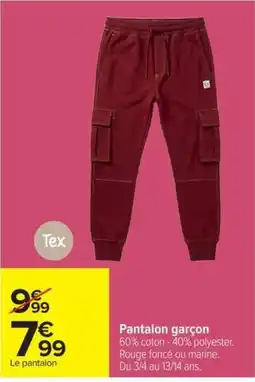 Carrefour Tex Pantalon garçon offre