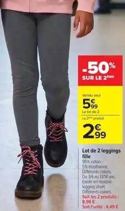 Carrefour Leggings fille offre