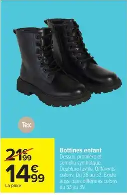 Carrefour Tex Bottines enfant offre