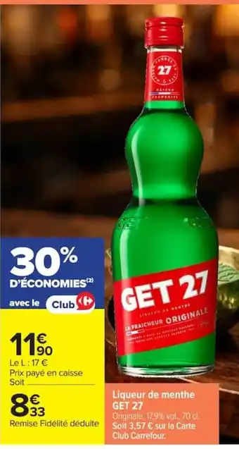 Get 27 liqueur de menthe