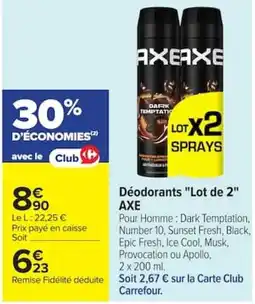 Carrefour AXE Déodorants offre