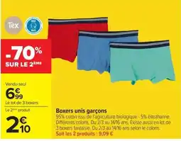 Carrefour Tex Boxers unis garçons offre