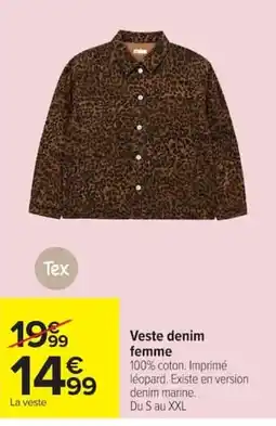 Carrefour Tex Veste denim femme offre