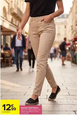 Carrefour Pantalon Twill femme offre