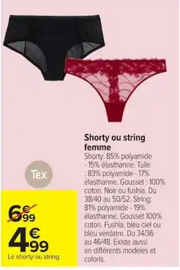 Carrefour Tex Shorty ou string femme offre