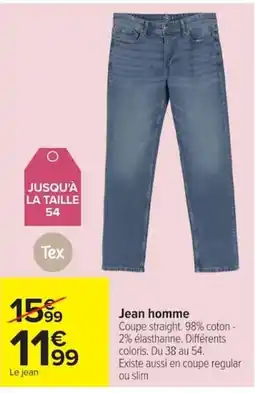 Carrefour Tex Jean homme offre