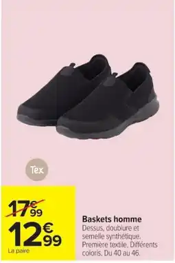 Carrefour Tex Baskets homme offre