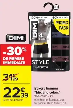 Carrefour DIM Boxers offre