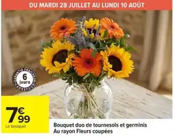Carrefour Bouquet duo de tournesols et germinis offre