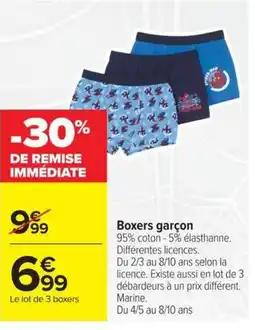 Carrefour Spider-Man Boxers garçon offre