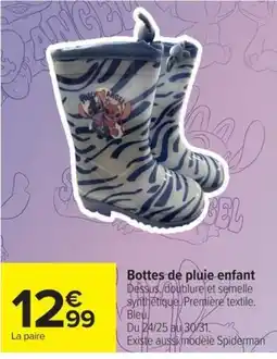 Carrefour Angel Bottes de pluie enfant offre