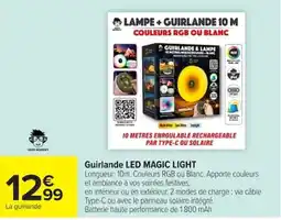 Carrefour Geek Monkey Guirlande LED MAGIC LIGHT offre