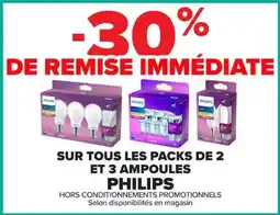 Carrefour Philips sur tous les packs de 2 et 3 ampoules offre