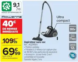 Carrefour Rowenta Aspirateur sans sac offre