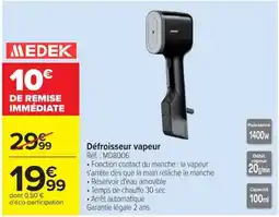 Carrefour MEDEK Défroisseur vapeur offre