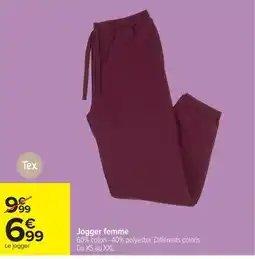 Carrefour Tex Jogger femme offre