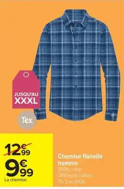 Carrefour Tex Chemise flanelle homme offre