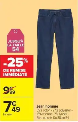 Carrefour Jean homme offre