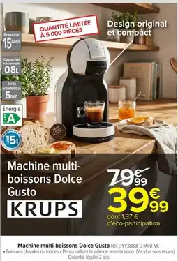 Carrefour KRUPS Machine multi-boissons Dolce Gusto offre