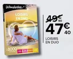 Carrefour Wonderbox Loisirs en duo offre