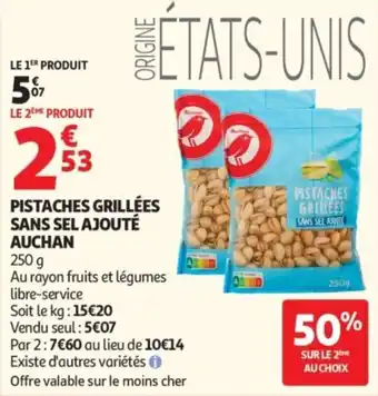 Auchan Pistaches grillées