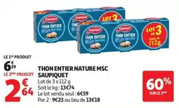 Auchan SAUPIQUET THON ENTIER NATURE MSC offre
