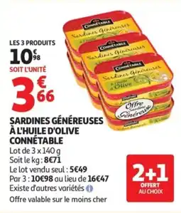 Auchan CONNÉTABLE Sardines Généreuses offre