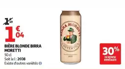 Auchan BIRRA MORETTI BIÈRE BLONDE offre