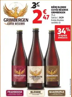 Auchan Grimbergen Biere blonde cuvée réserve offre