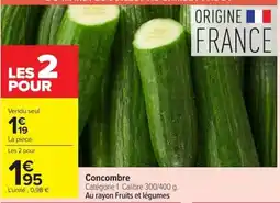 Carrefour Market Concombre offre