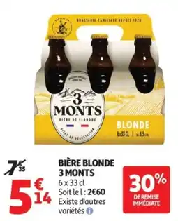 Auchan 3 MONTS BIÈRE BLONDE offre