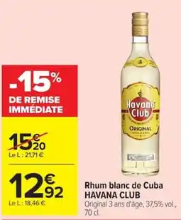 Carrefour Market HAVANA CLUB Rhum blanc de Cuba offre