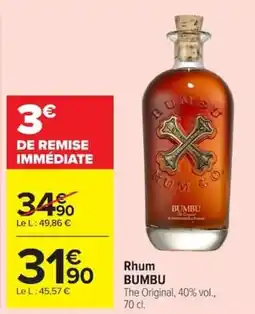 Carrefour Market BUMBU Rhum offre