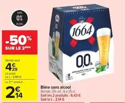Carrefour Market 1664 Bière sans alcool offre
