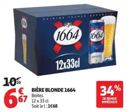 Auchan 1664 BIÈRE BLONDE offre