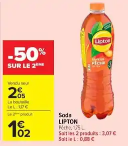Carrefour Market Lipton Soda Pêche offre