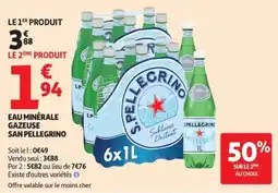 Auchan S.PELLEGRINO EAU MINÉRALE GAZEUSE offre