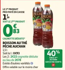 Auchan AUCHAN Boisson au thé pêche offre