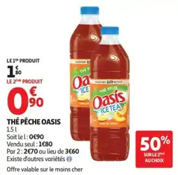 Auchan Oasis Thé pêche offre