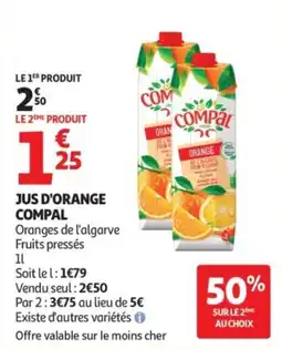 Auchan Compal Jus d'orange offre