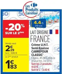 Carrefour Market Carrefour Classic Lait Origine France offre