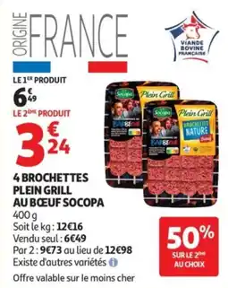Auchan Socopa Brochettes plein grill offre