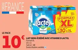 Auchan Lactel LAIT DEMI-ÉCRÉMÉ offre